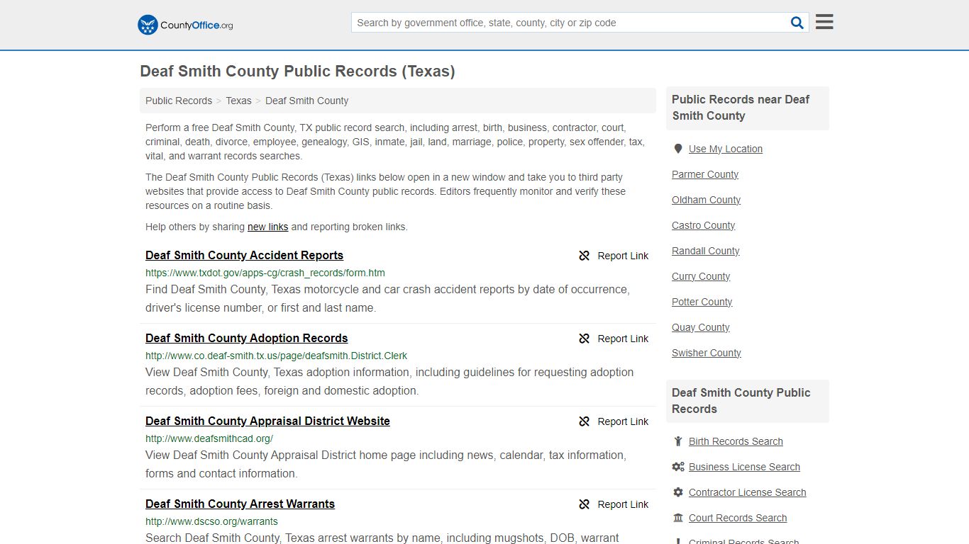 Deaf Smith County Public Records (Texas) - County Office